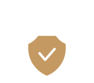Icon of home outline with shield and checkmark